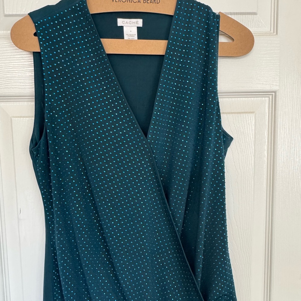 Cache Blue Sleeveless Sheath Dress V-Neck